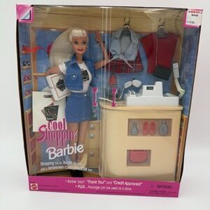 NEW 1997 Cool Shoppin' Barbie Doll Mattel #17487 Shopping Barbie & Cash Register